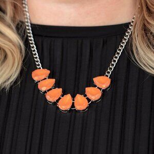 Paparazzi Jewelry Accessories - Above The Clouds - Orange Necklace - Vintage